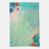 Prachtige Abstracte Floral Waterverf Patroon Theedoek (Verticaal)