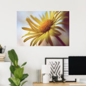 Prachtige Abstracte gele-dagenbloem Poster (Thuiskantoor)
