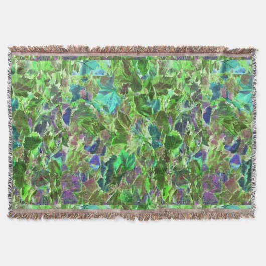 Prachtige Abstracte groene bladeren Deken (Voorkant)