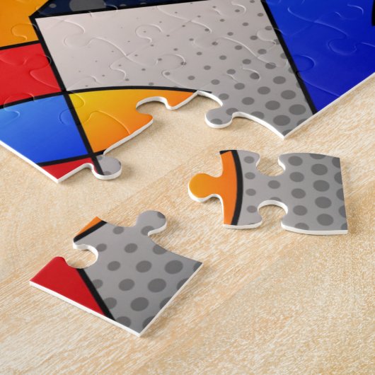 Prachtige Abstracte Jigzaag Puzzle Legpuzzel (Zijkant)