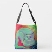 Prachtige Abstracte kattekunst Crossbody Tas (Achterkant)