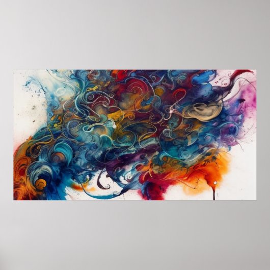 Prachtige Abstracte kleuren Golf van kleuren Poster (Voorkant)