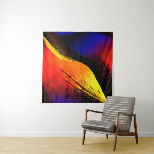Prachtige Abstracte kunst op donkere achtergrond Wandkleed