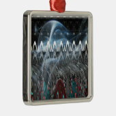 Prachtige Abstracte kunstprint Metalen Ornament (Rechts)