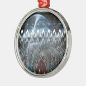 Prachtige Abstracte kunstprint Metalen Ornament (Links)