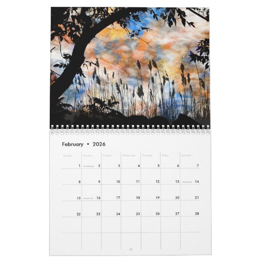 Prachtige Abstracte kunstschildering van het lands Kalender (Feb 2026)