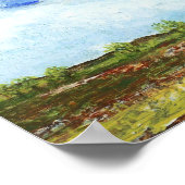 Prachtige abstracte landschapskunst boerderij huis poster (Hoek)