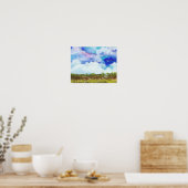 Prachtige abstracte landschapskunst boerderij huis poster (Keuken)