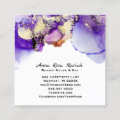 *~* Prachtige Abstracte Lavender Gold Gilded Bold Vierkante Visitekaartje (Achterkant)