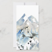 Prachtige Abstracte paarden en bergachtige bruilof Save The Date (Achterkant)