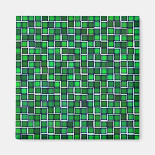 Prachtige Abstracte Tegel Patroon in Groen Magneet