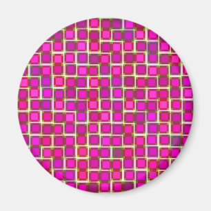 Prachtige Abstracte Tegel Patroon in Roze Magneet