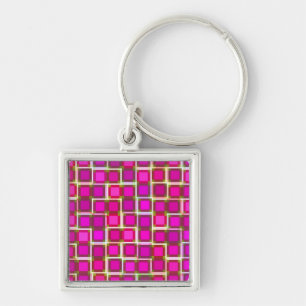 Prachtige Abstracte Tegel Patroon in Roze Sleutelhanger