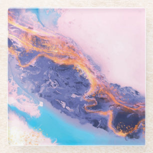 Prachtige Abstracte Waterverf Glazen Onderzetter