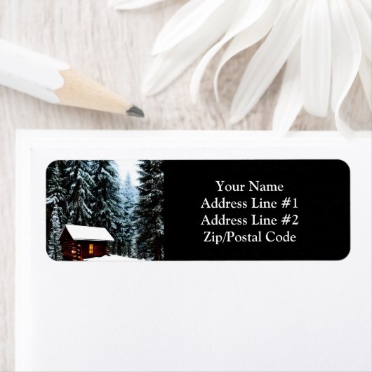 Prachtige Abstracte wintercabine Etiket (Insitu)