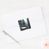 Prachtige Abstracte wintercabine Vierkante Sticker (Envelop)