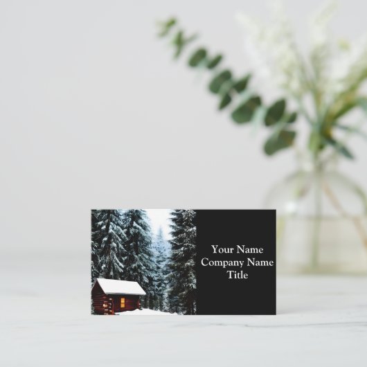 Prachtige Abstracte wintercabine Visitekaartje (Staand voorkant)