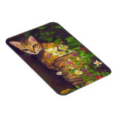 Prachtige Abyssiniaanse kat in een midnight Garden Magneet (Rechterzijde)