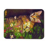 Prachtige Abyssiniaanse kat in een midnight Garden Magneet (Horizontaal)