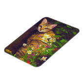 Prachtige Abyssiniaanse kat in een midnight Garden Magneet (Linkerzijde)