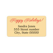 Prachtige adresetiket prettige feestdagen etiket (Voorkant)