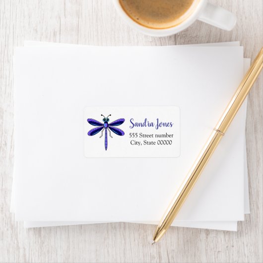 Prachtige adresetiketten libel etiket (Insitu)