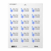 Prachtige adreslabels sneeuwvlok etiket (Full Sheet)