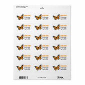 Prachtige adreslabels vlinder etiket (Full Sheet)