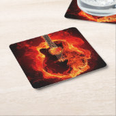 Prachtige Afbeelding met een gitaar Kartonnen Onderzetters (Schuin)