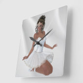 Prachtige Afrikaanse Amerikaanse Ballerina Vierkante Klok (Hoek)