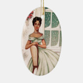 prachtige Afrikaanse Amerikaanse vrouw Keramisch Ornament (Rechts)