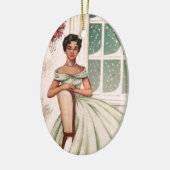 prachtige Afrikaanse Amerikaanse vrouw Keramisch Ornament (Links)