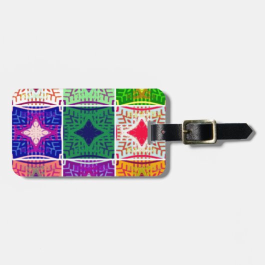 Prachtige Afrikaanse geruite kunstprint Bagagelabel (Voorkant horizontaal)