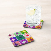 Prachtige Afrikaanse geruite kunstprint Bier Onderzetter (Rechterzijde)