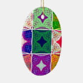 Prachtige Afrikaanse geruite kunstprint Keramisch Ornament (Rechts)