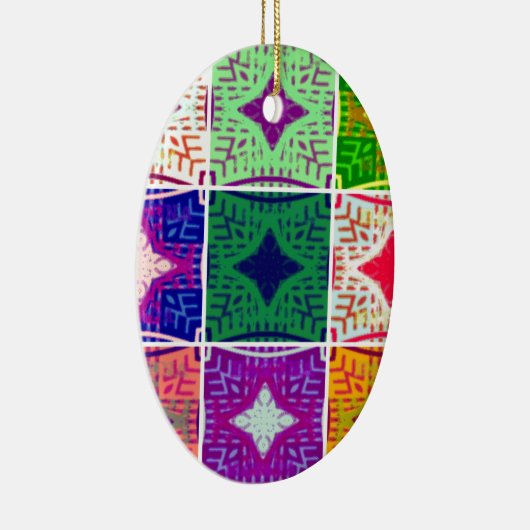 Prachtige Afrikaanse geruite kunstprint Keramisch Ornament (Rechts)