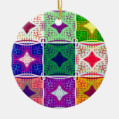 Prachtige Afrikaanse geruite kunstprint Keramisch Ornament (Voorkant)