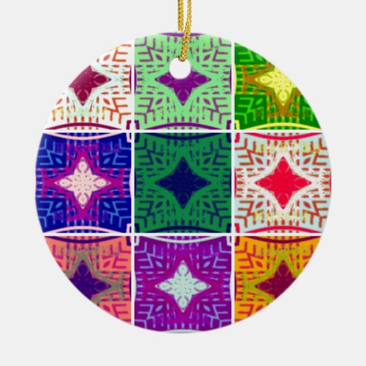 Prachtige Afrikaanse geruite kunstprint Keramisch Ornament (Voorkant)