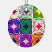 Prachtige Afrikaanse geruite kunstprint Keramisch Ornament (Links)