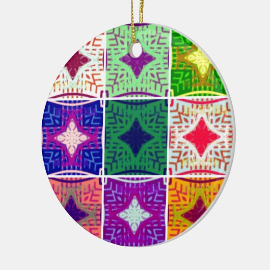 Prachtige Afrikaanse geruite kunstprint Keramisch Ornament (Links)