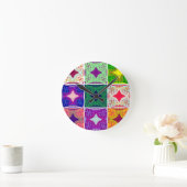 Prachtige Afrikaanse geruite kunstprint Ronde Klok (Huis)