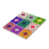 Prachtige Afrikaanse geruite kunstprint Tegeltje (Zijkant)