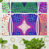 Prachtige Afrikaanse geruite kunstprint Theedoek (Gevouwen)