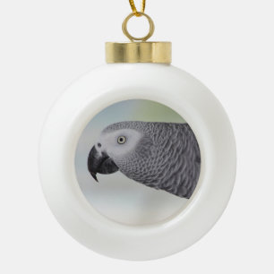Prachtige Afrikaanse grijze papegaai Keramische Bal Ornament