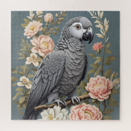 Prachtige Afrikaanse grijze papegaai met elegante  Legpuzzel