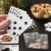 Prachtige Afrikaanse grijze papegaai met elegante  Pokerkaarten (Insitu)