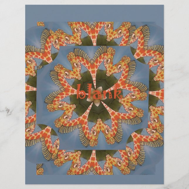 Prachtige Afrikaanse kleurrijke Giraffe blanco (Voorkant)
