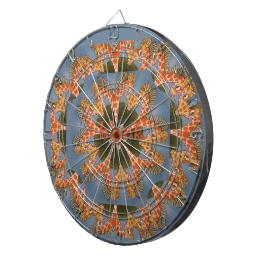 Prachtige Afrikaanse kleurrijke Giraffe blanco Dartbord (Voorkant Rechts)