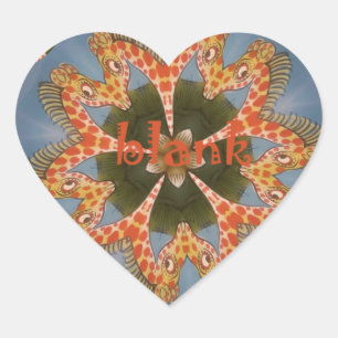 Prachtige Afrikaanse kleurrijke Giraffe blanco Hart Sticker