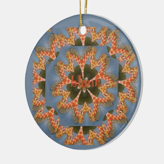 Prachtige Afrikaanse kleurrijke Giraffe blanco Keramisch Ornament (Links)